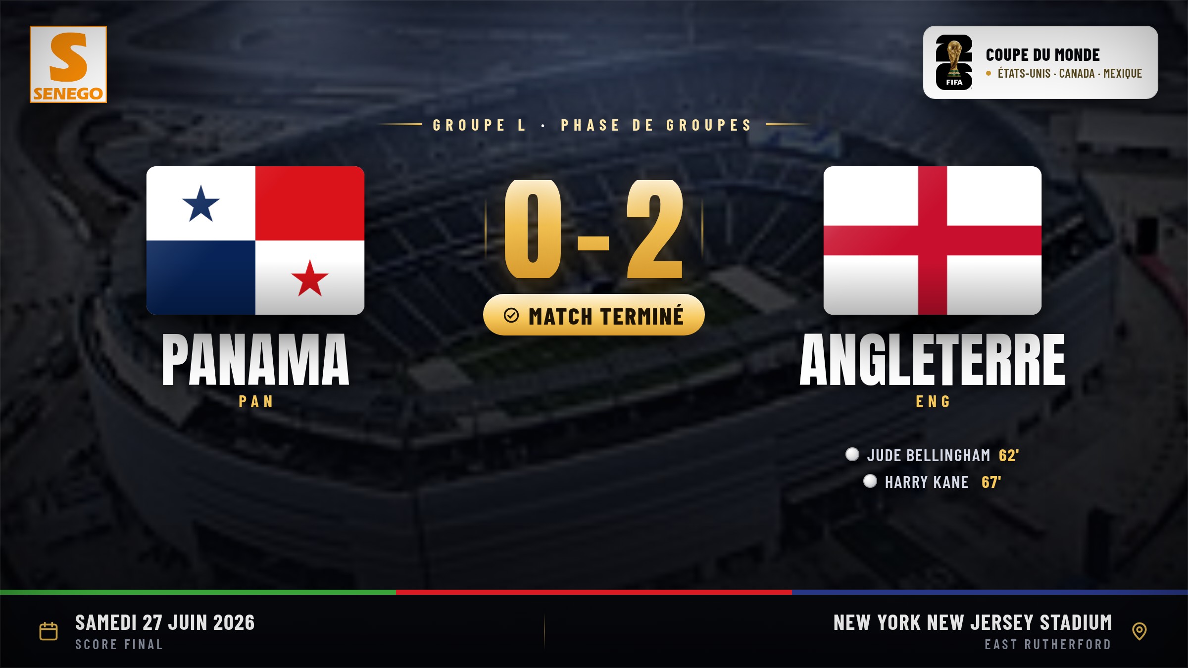 Panama – Angleterre (0-2) : La victoire des Three Lions, le résumé et les notes (Mondial 2026)