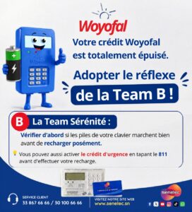 Senelec rappelle la procédure d&rsquo;activation du crédit d&rsquo;urgence Woyofal via le 811