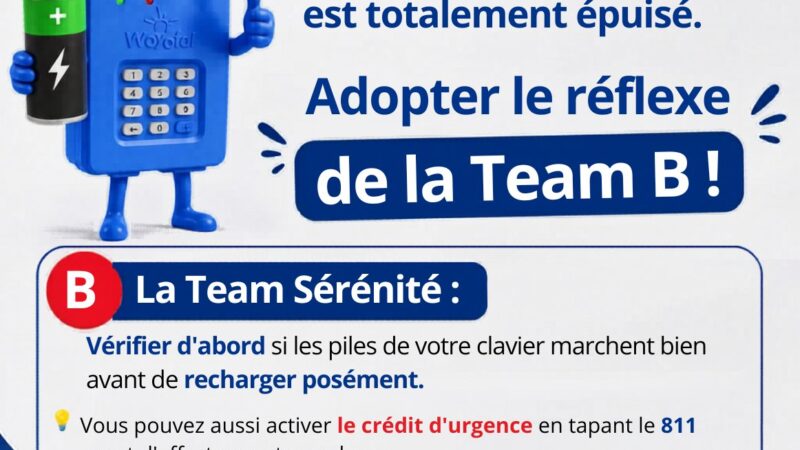 Senelec rappelle la procédure d&rsquo;activation du crédit d&rsquo;urgence Woyofal via le 811