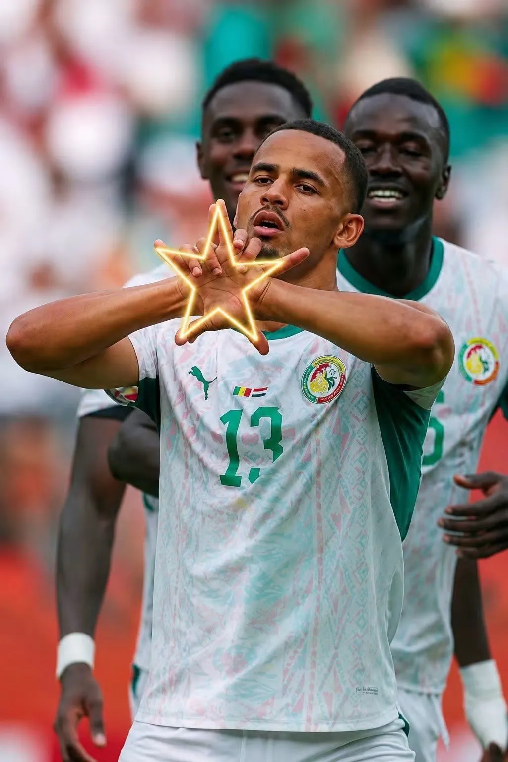 Iliman Ndiaye entre dans l’histoire du Mondial et célèbre avec un geste étoilé, interprété comme un clin d’œil à la CAN 2025