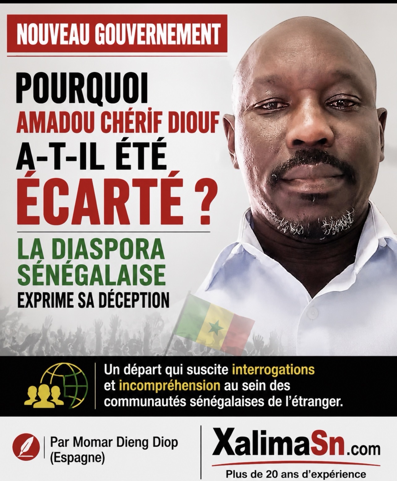 Gouvernement : la diaspora sénégalaise déçue par l’éviction d’Amadou Chérif Diouf