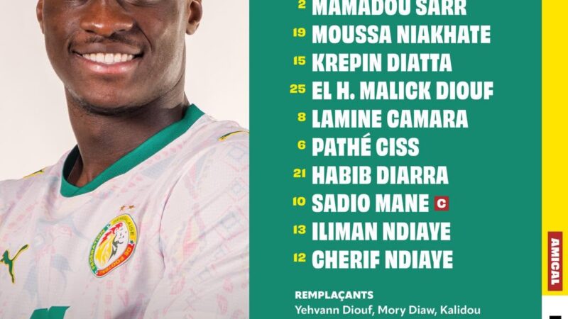 Sénégal vs Arabie saoudite : Pathé Ciss et Chérif Ndiaye titulaires, le onze des Lions dévoilé