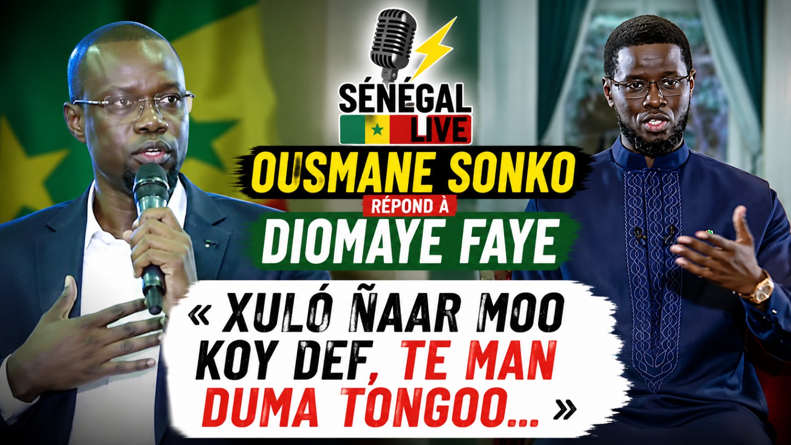 Ousmane Sonko répond à Diomaye Faye : « xuló ñaar ñoo koy de