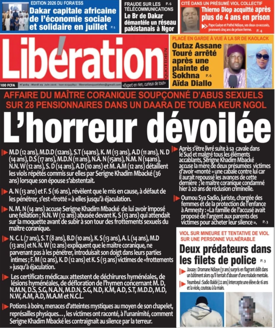 Découvrez les Unes des journaux sénégalais du mard
