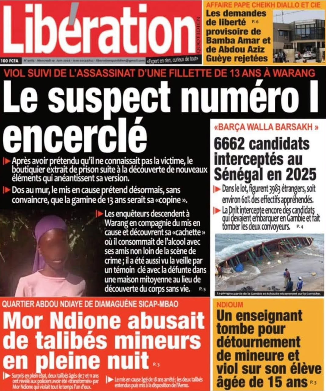 Découvrez les Unes des journaux sénégalais du mercredi 10 ju
