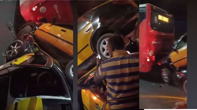Carambolage spectaculaire : un camion, deux taxis et un bus Dakar Dem Dikk impliqués (vidéo)