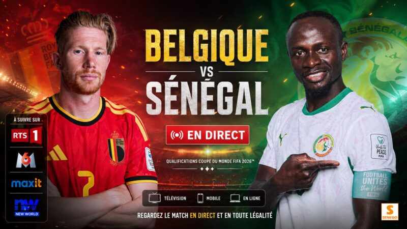 Belgique–Sénégal : Voici comment regarder le match en direct à la TV ou sur Internet