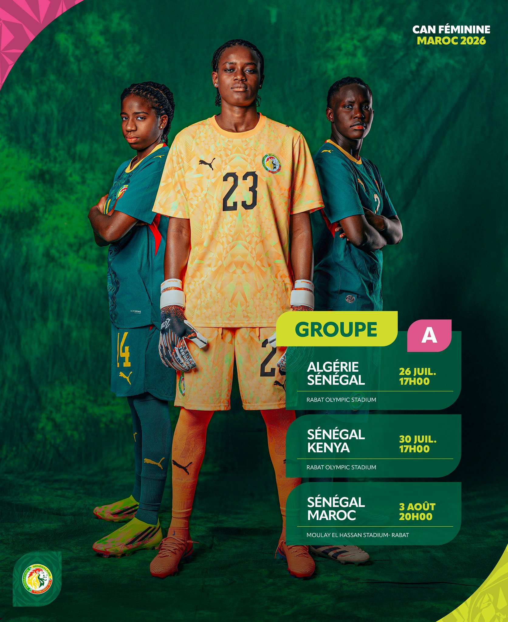 CAN Féminine 2026 : le Sénégal affronte l’Algérie le 26 juillet à Rabat