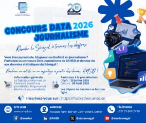 Concours Data Journalisme ANSD 2026 : inscriptions du 20 juillet au 30 août