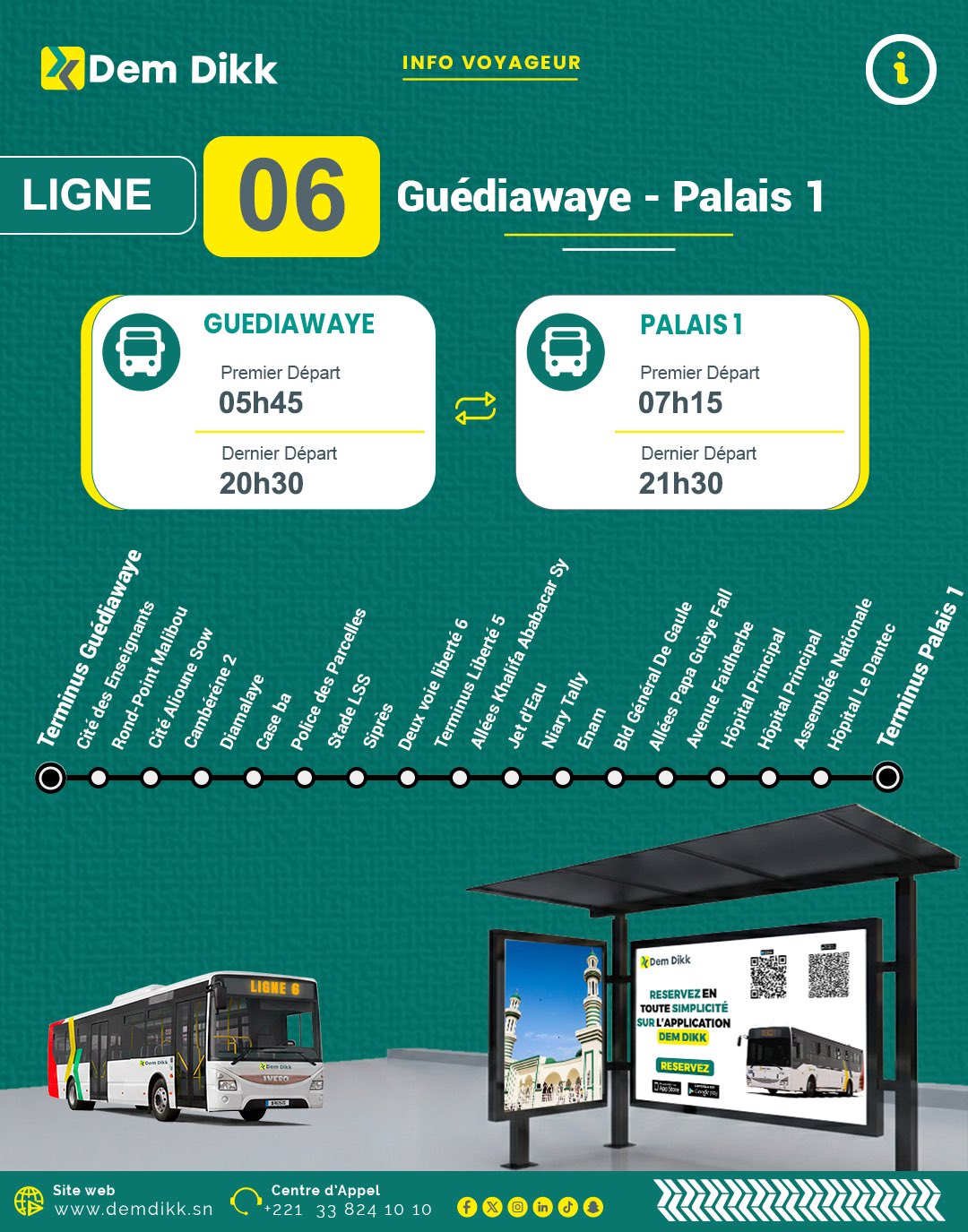 Dakar Dem Dikk lance la ligne 06 Guédiawaye-Palais 1 avec des horaires fixes