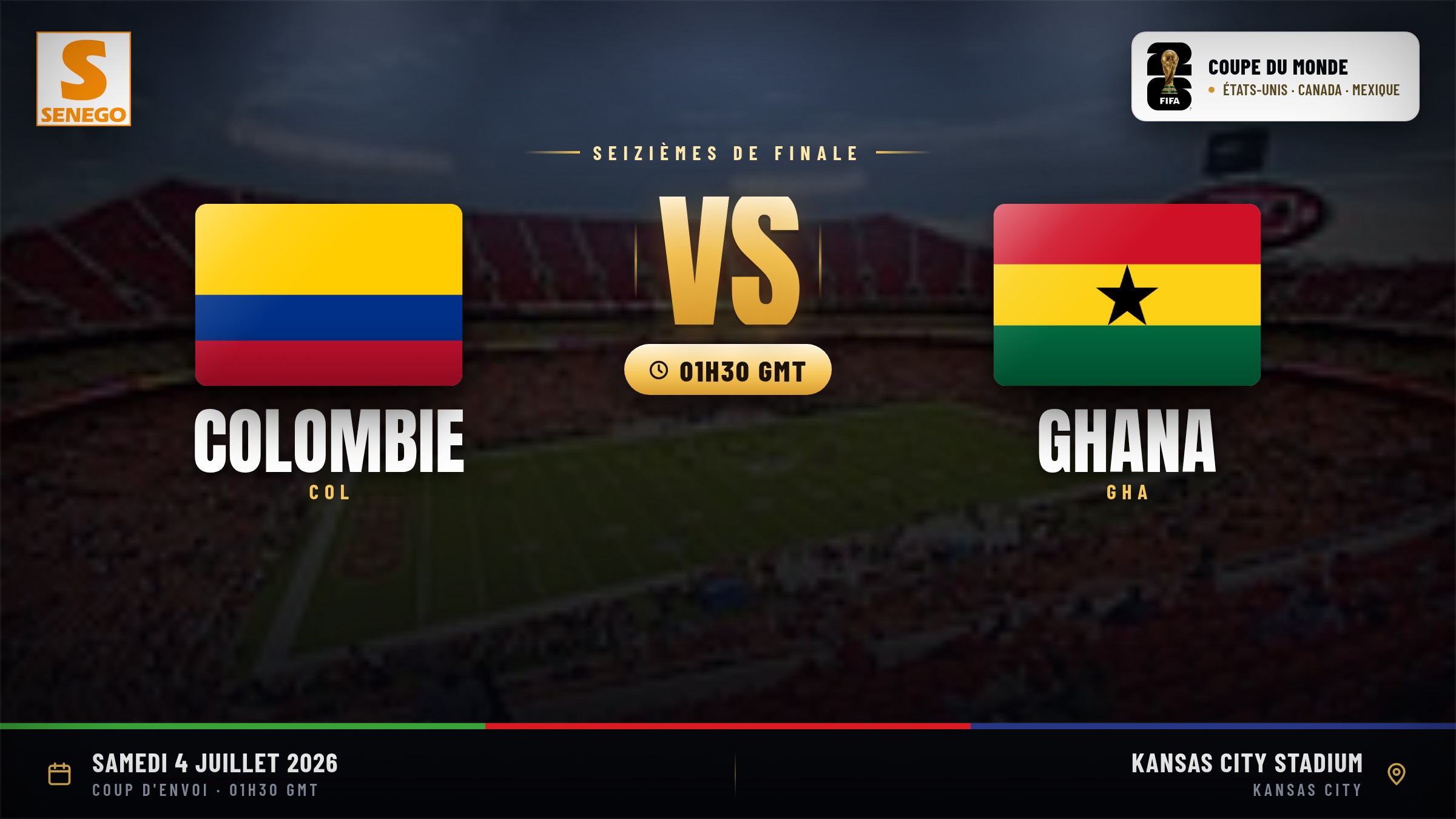 DIRECT – Mondial 2026 : Colombie vs Ghana, suivez seizième de finale en live sur Senego