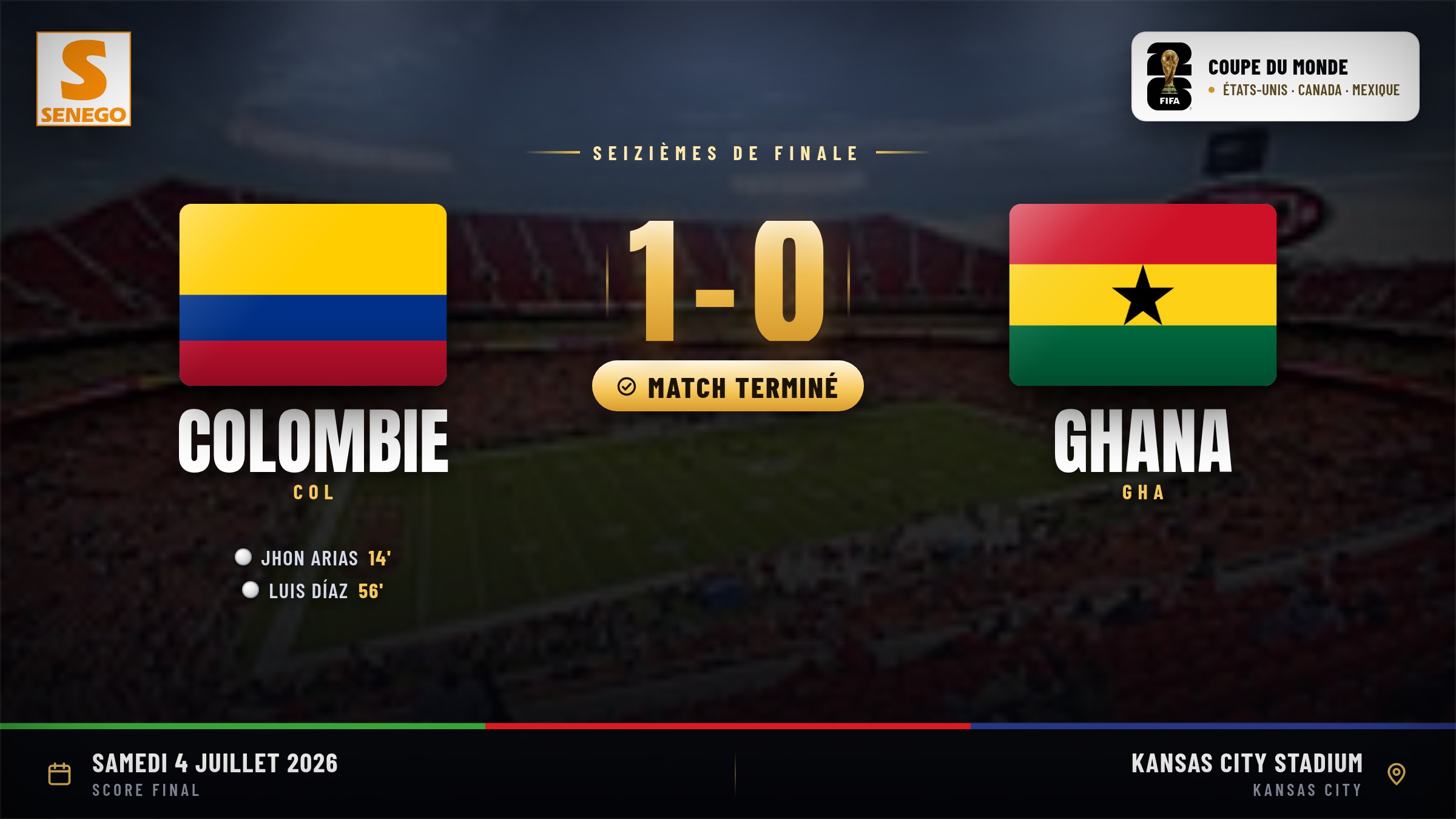 Coupe du monde 2026 : Jhon Arias propulse la Colombie en huitièmes, le Ghana éliminé (1-0)