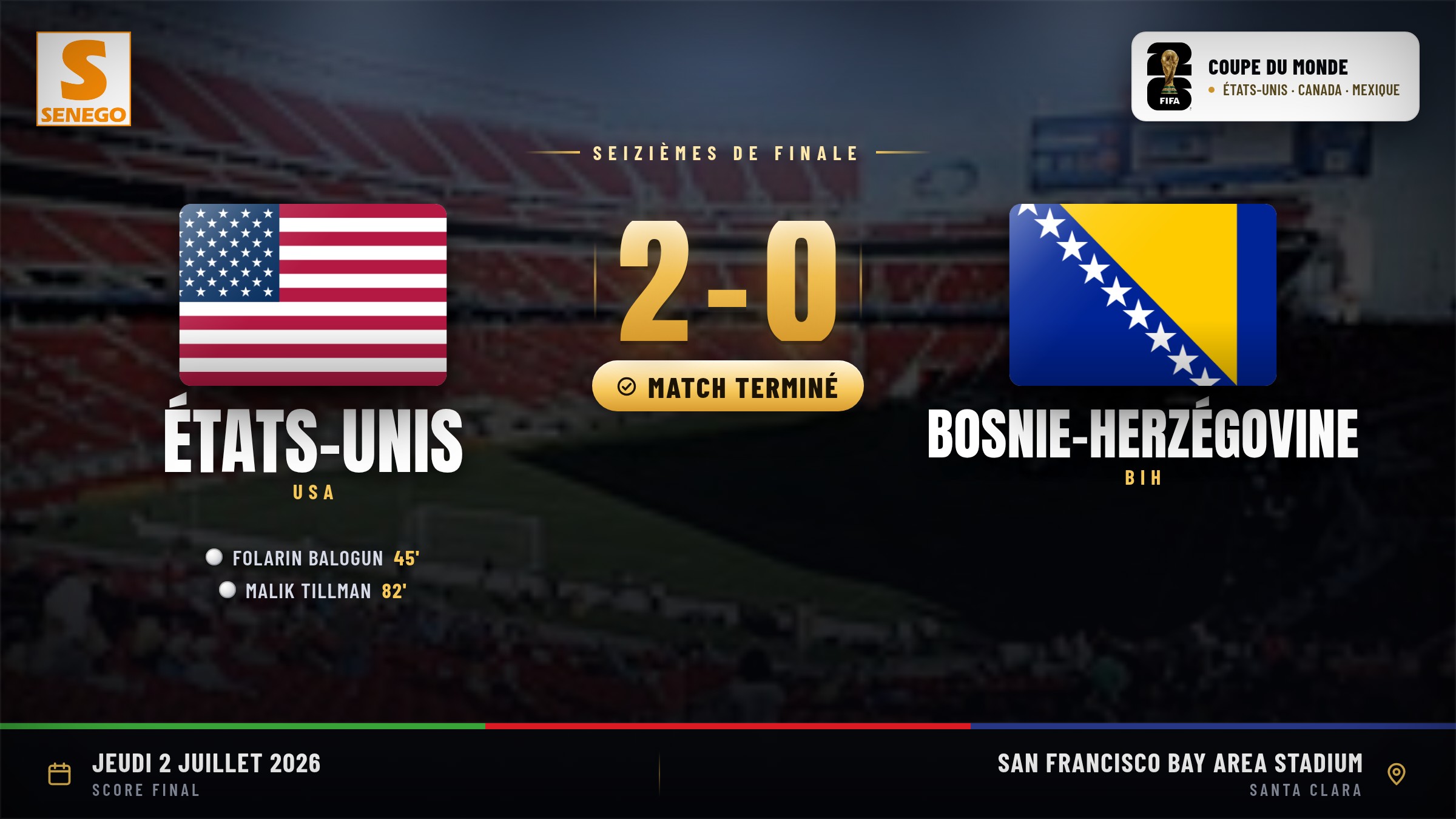 États-Unis 2-0 Bosnie : Balogun brille puis voir rouge, Tillman scelle la qualification en 8es