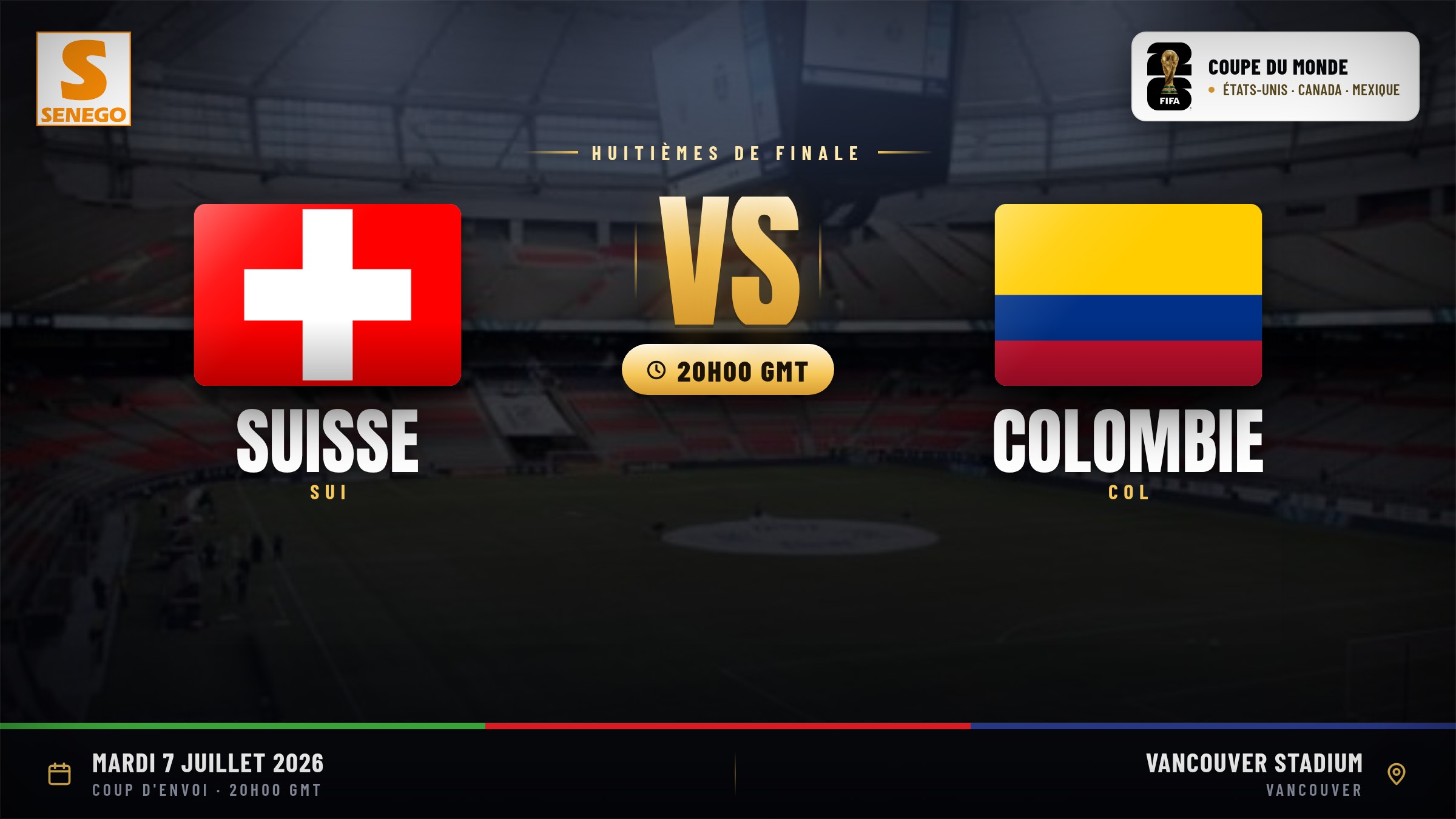 DIRECT – Mondial 2026 : Suisse vs Colombie, suivez huitième de finale en live sur Senego