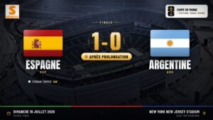 Espagne domine Argentine 1-0 après prolongation en finale de la Coupe du monde 2026