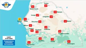 Orages et pluies attendus dans le Sud du Sénégal ce 27 juillet