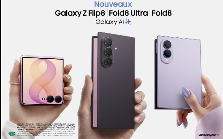 Samsung dévoile sa nouvelle gamme Galaxy Z : Fold8 Ultra, Fold8 et Flip8