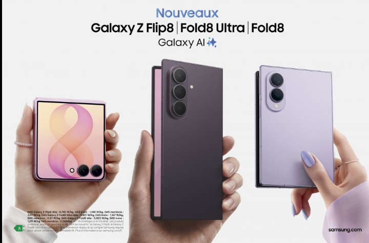Samsung dévoile sa nouvelle gamme Galaxy Z : Fold8 Ultra, Fold8 et Flip8