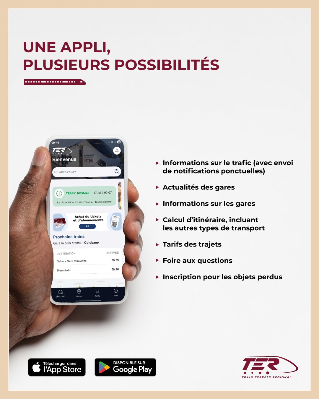 TER INFOS : l&rsquo;application officielle pour planifier vos trajets
