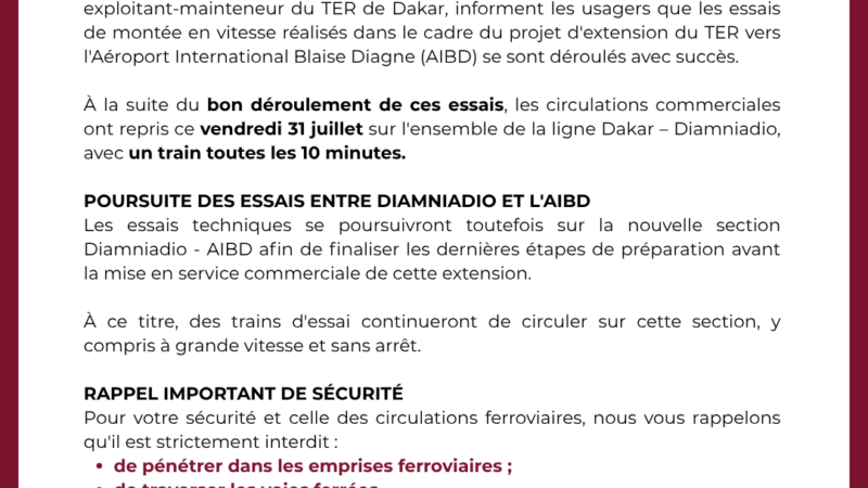 TER : reprise normale des circulations ce vendredi 31 juillet, un train toutes les 10 minutes