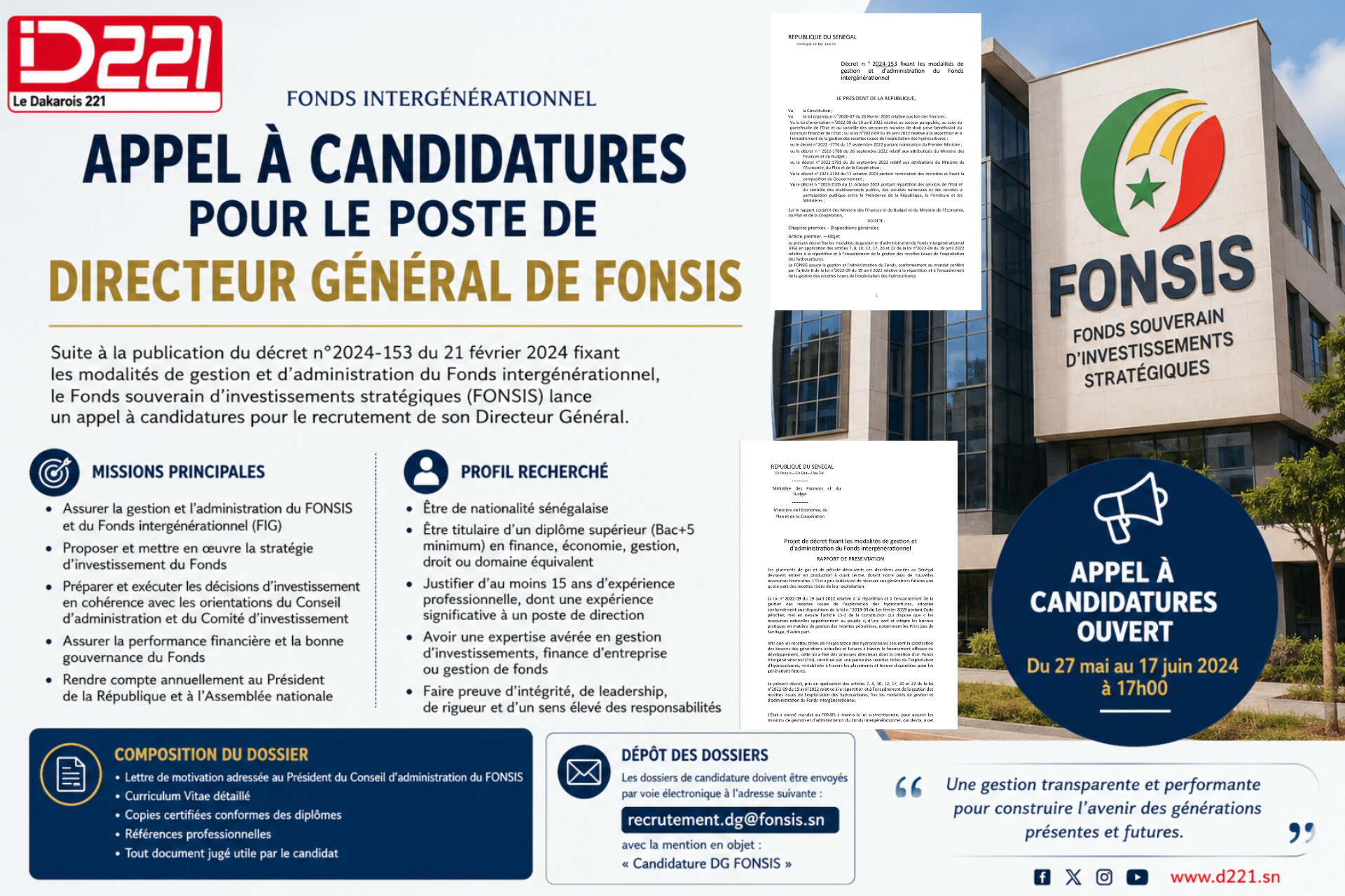 Décret sur le Fonds intergénérationnel : sa gestion confiée au FONSIS, un analyste appelle à un recrutement transparent du DG
