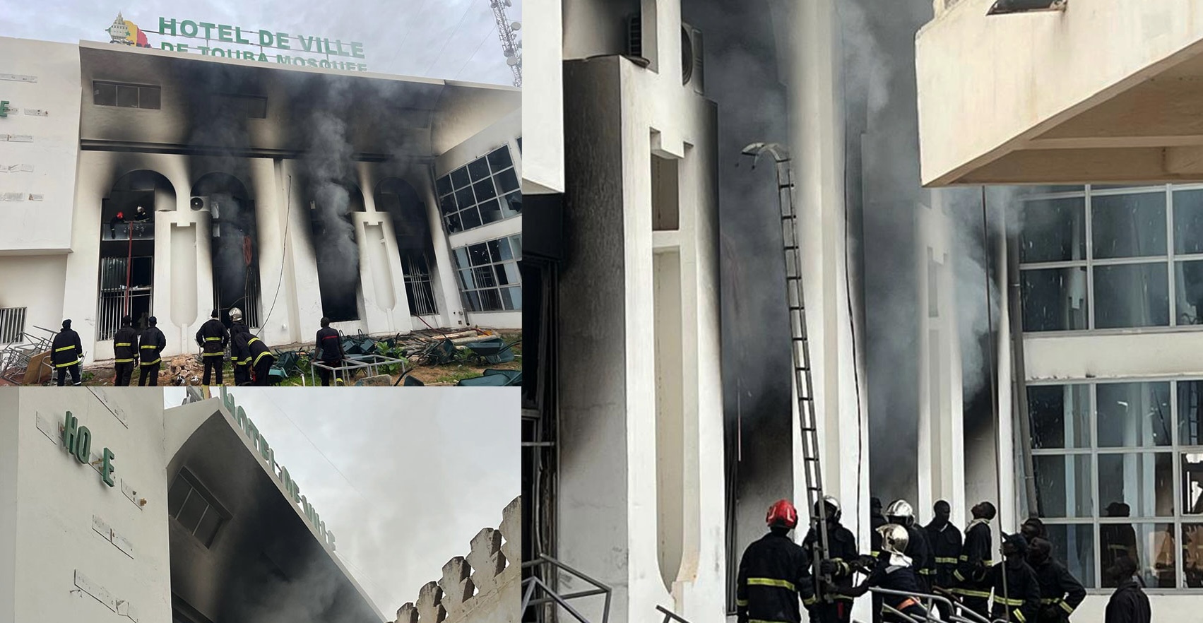 Incendie à la mairie de Touba : les pompiers toujours à pied d’œuvre, l’arrivée de renforts semble nécessaire
