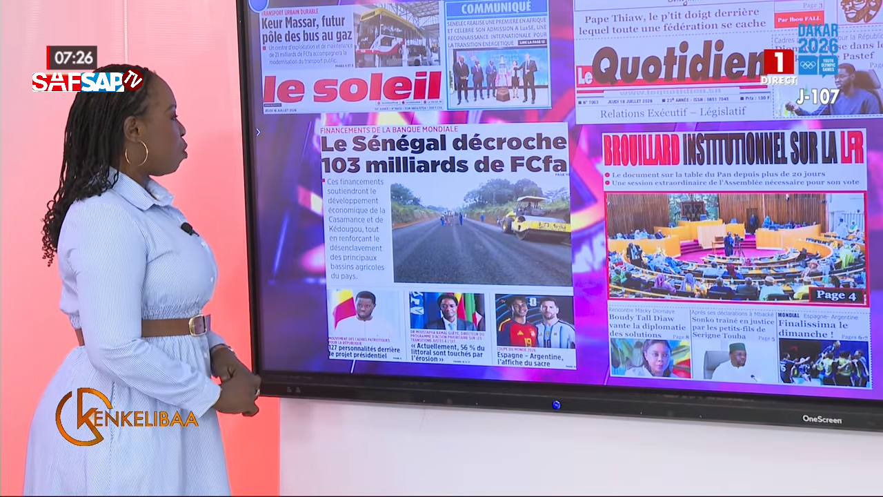 Revue de presse RTS (Wolof) – Jeudi 16 juillet 2026 : Les grands titres de l&rsquo;actualité (Vidéo)