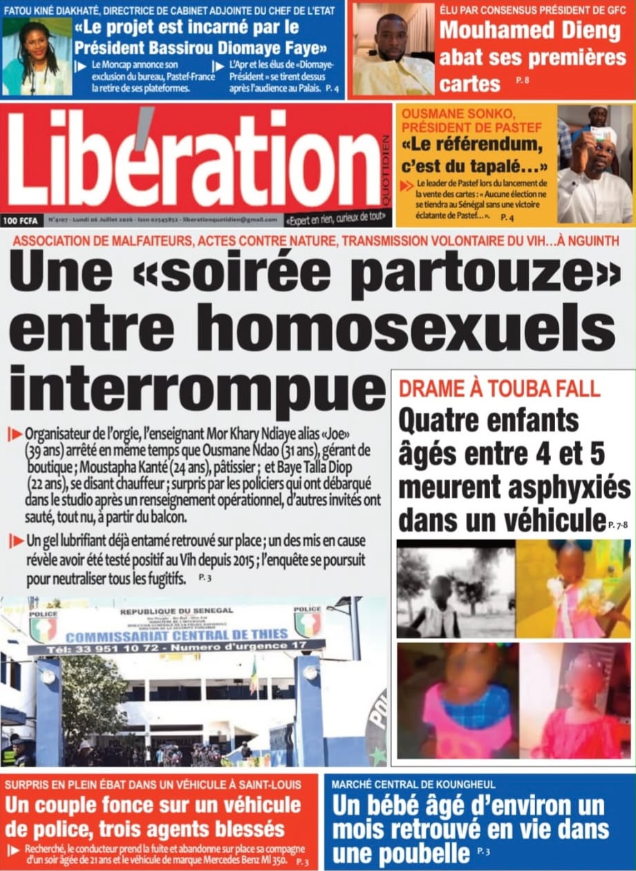 Découvrez les Unes des journaux sénégalais du lundi 06 juillet 2026