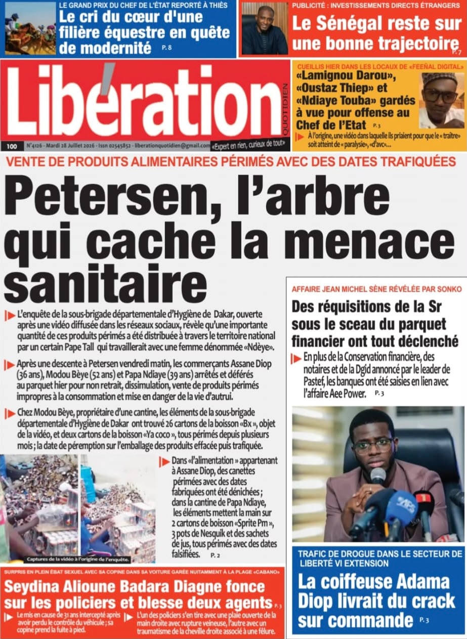 Découvrez les Unes des journaux sénégalais du mardi 28 juillet 2026