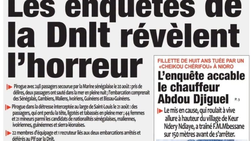 Découvrez les Unes des journaux sénégalais du mardi 25 août 2026