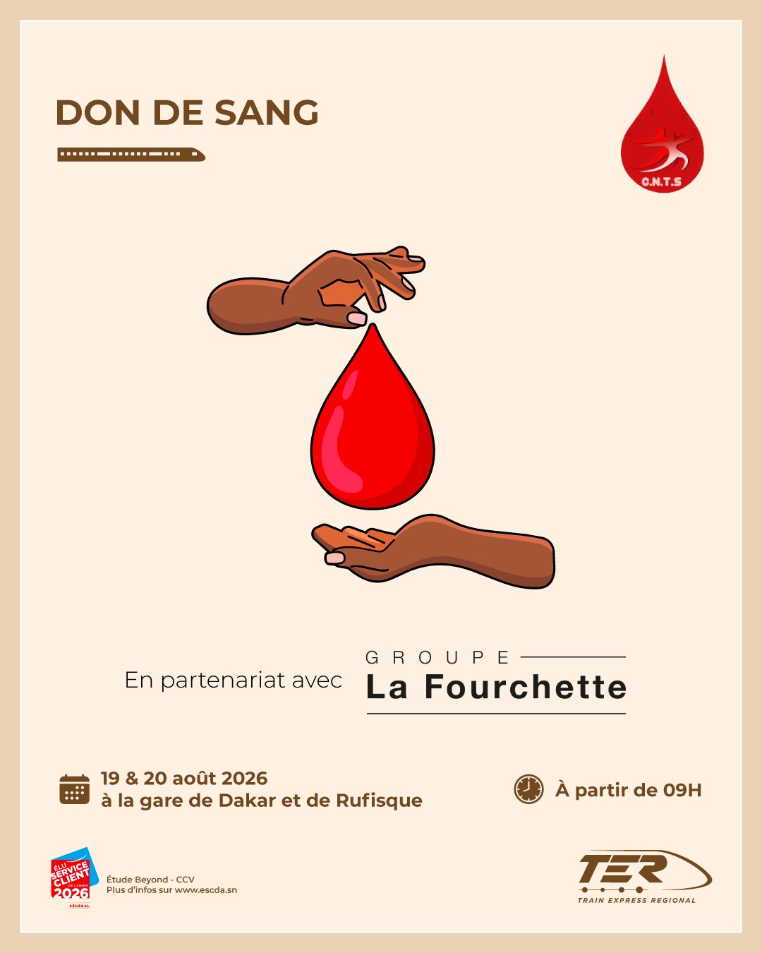Don de sang : collecte les 19 et 20 août dans les gares TER de Dakar et Rufisque