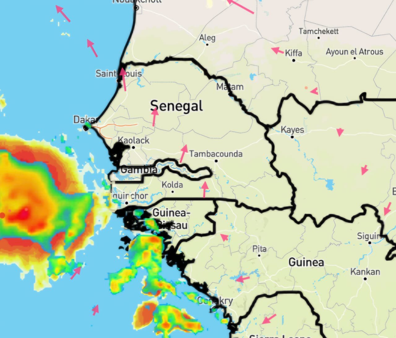 Pluies éparses ce matin sur Dakar, Ziguinchor, Thiès et Fatick