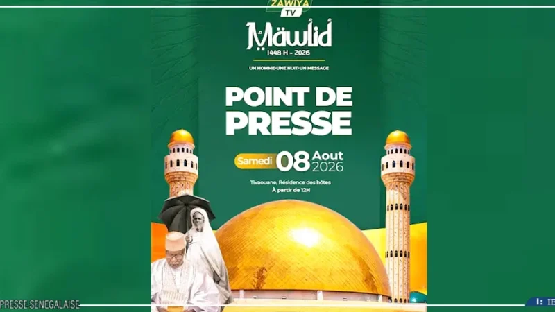 Cellule Zawiya Tijaniyya : un point de presse samedi pour présenter le programme du Gamou 2026