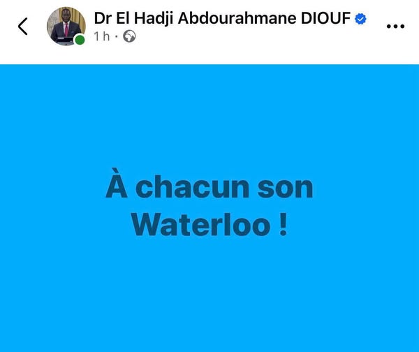 Abdourahmane Diouf : la formule « Waterloo » interroge la démocratie sénégalaise
