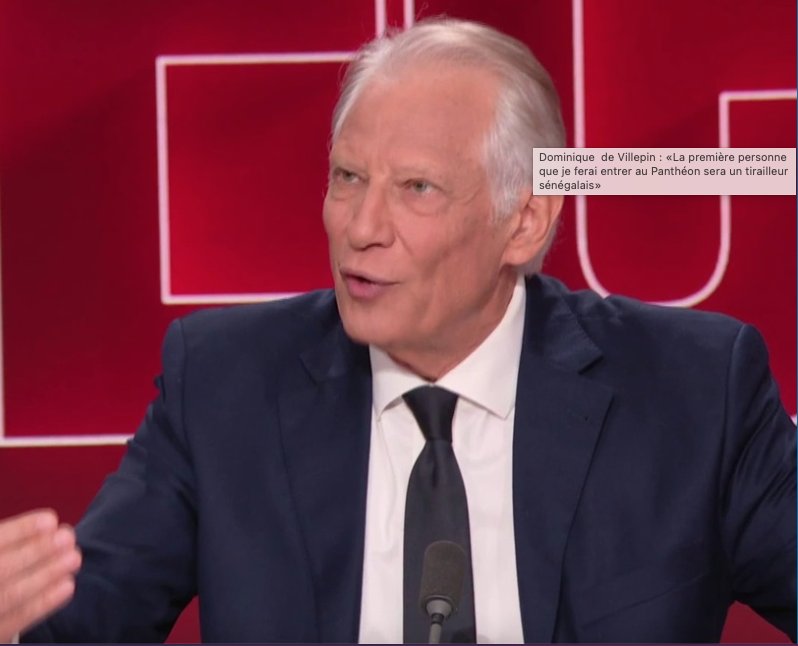 Dominique de Villepin promet de faire entrer un tirailleur sénégalais au Panthéon