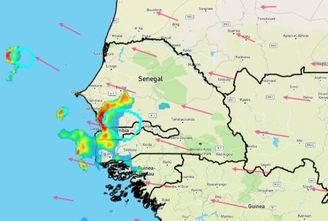 L&rsquo;ANACIM annonce orages et pluies à Thiès puis Dakar ce matin
