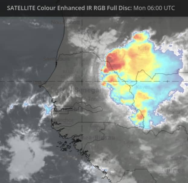 Orages en déplacement sur plusieurs régions du Sénégal ce matin