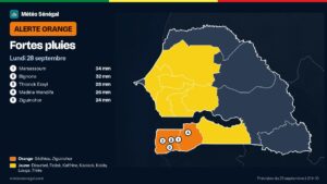Météo Sénégal annonce une vigilance orange pour fortes pluies à Sédhiou et Ziguinchor