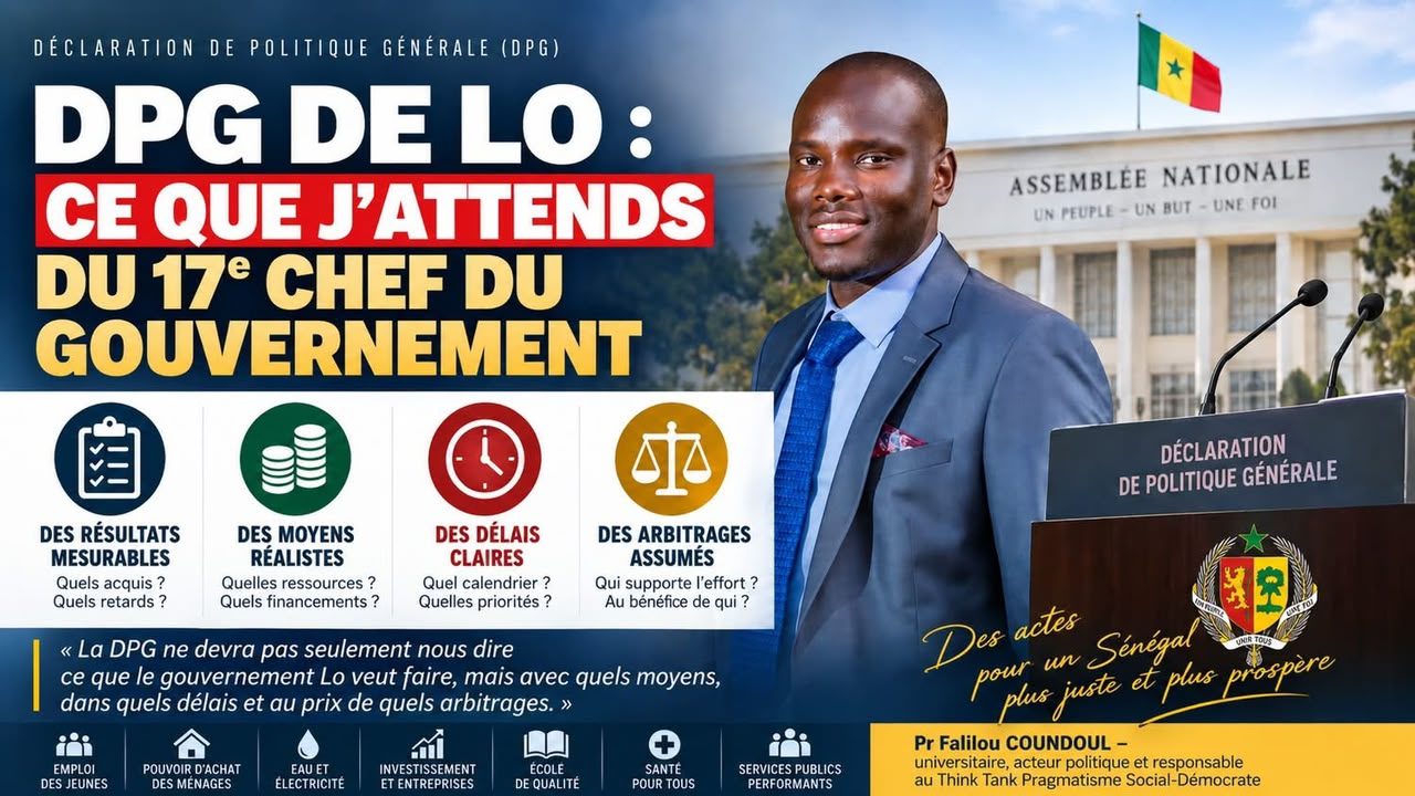 DPG : le Pr Falilou Coundoul attend des résultats, pas de nouvelles promesses