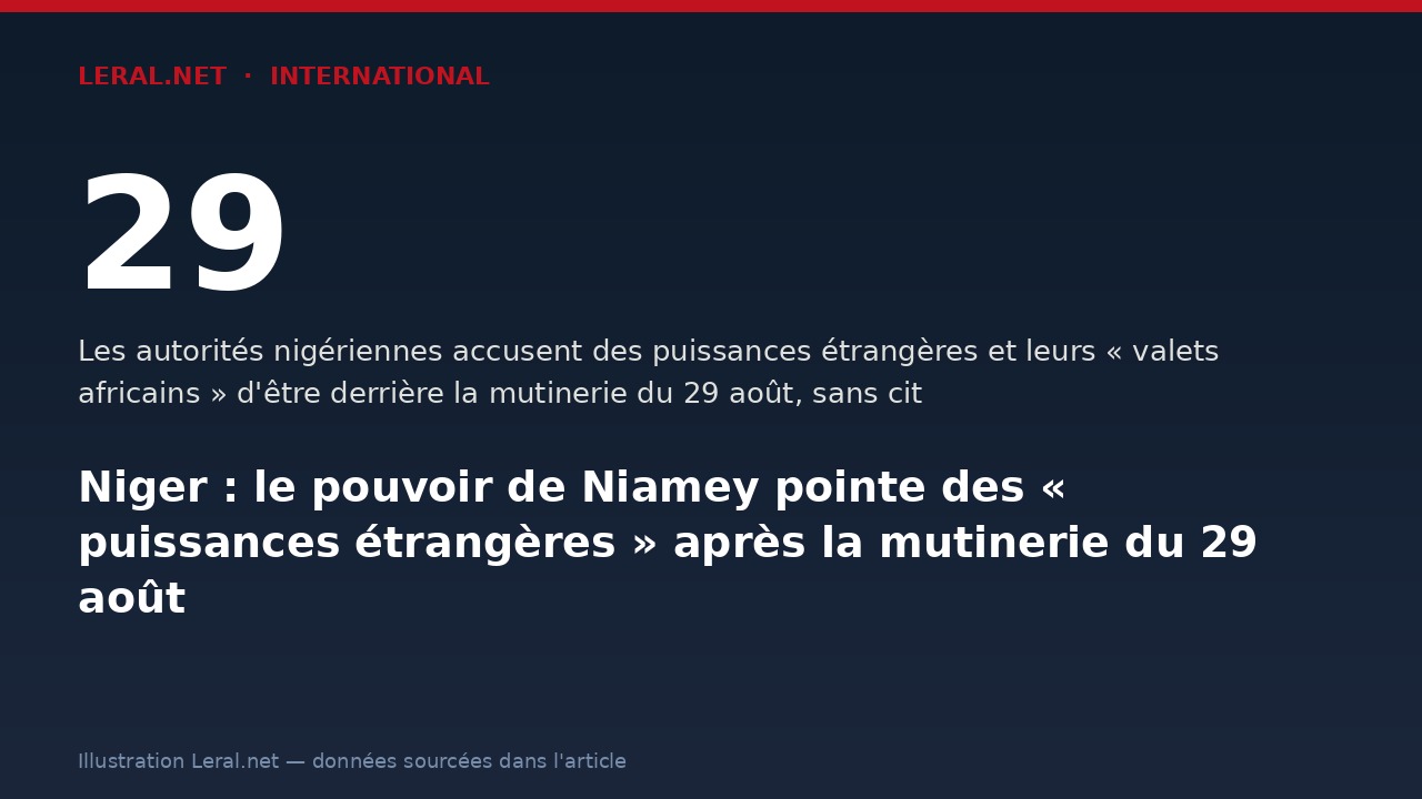 Niger : après la mutinerie, Niamey accuse des puissances étrangères sans les nommer