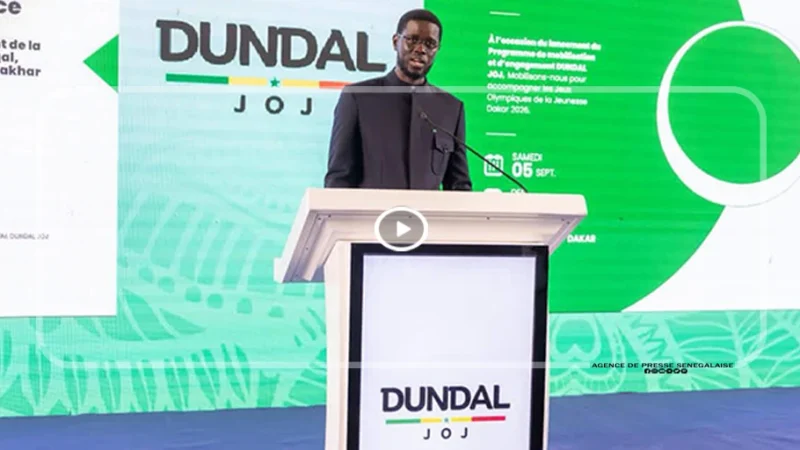 Bassirou Diomaye Faye lance Doundeul JOJ pour ancrer Dakar 2026 au Sénégal