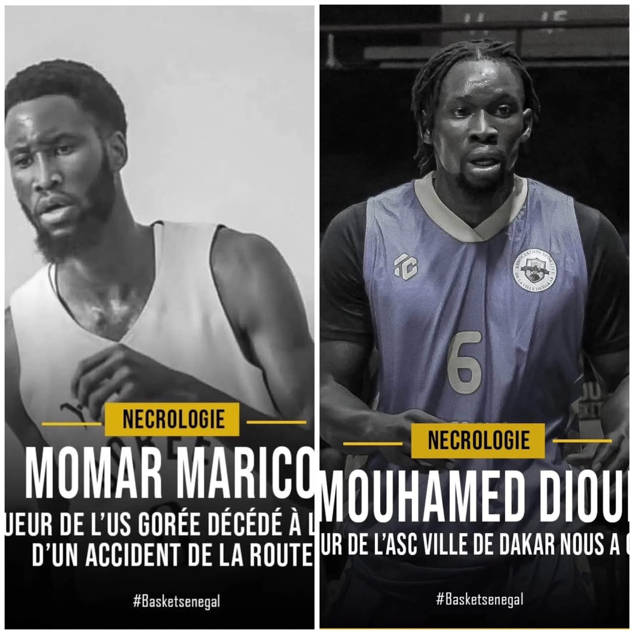 Basket sénégalais en deuil : Mouhamed Diouf et Momar Marigo sont morts dans un accident