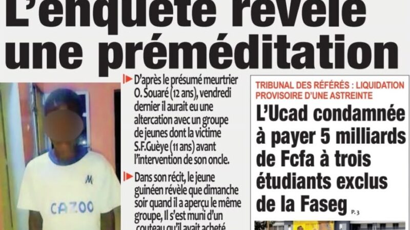 Découvrez les Unes des journaux sénégalais du mardi 29 septembre 2026