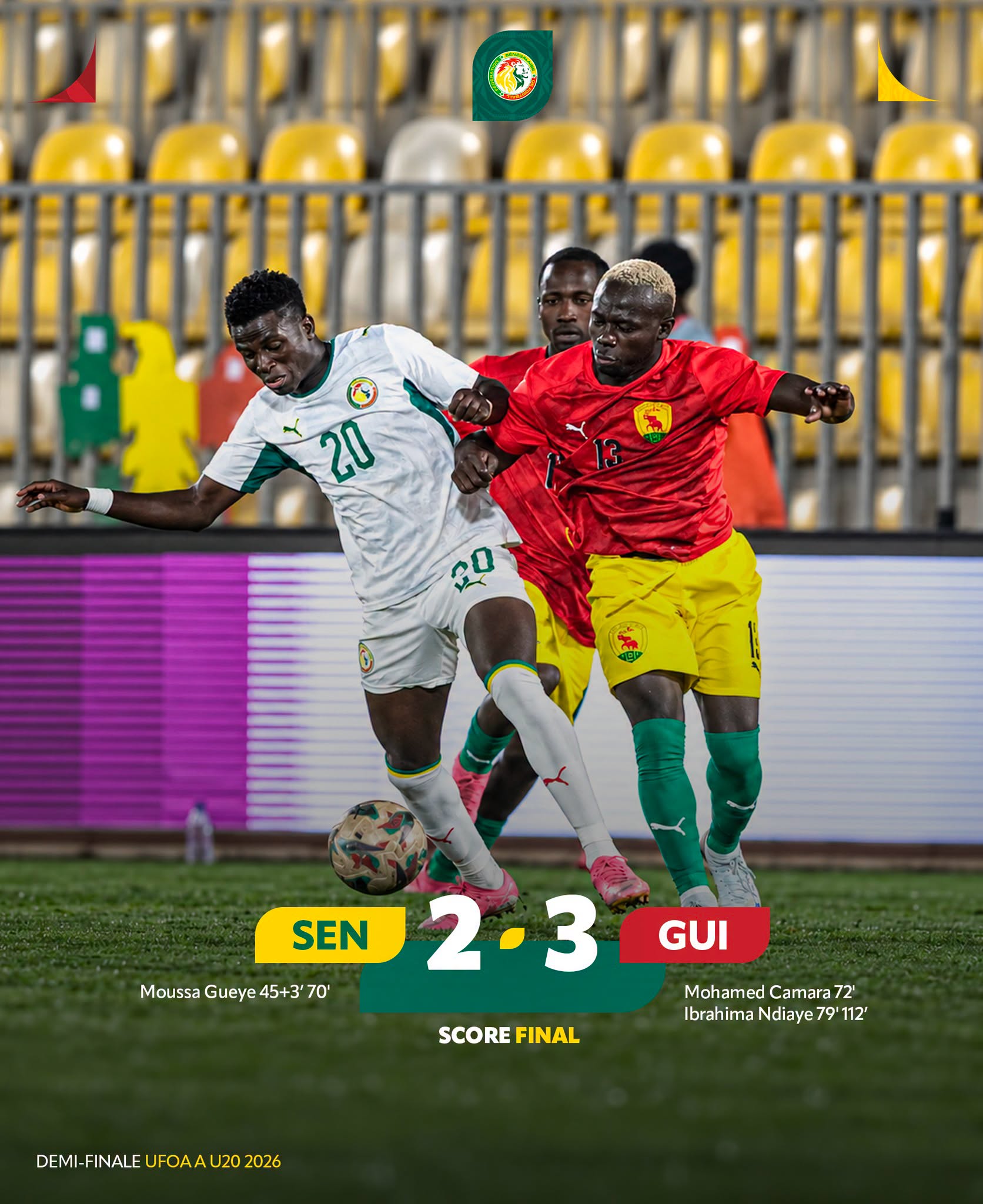 UFOA A U20 : les Lionceaux éliminés après leur défaite face à la Guinée