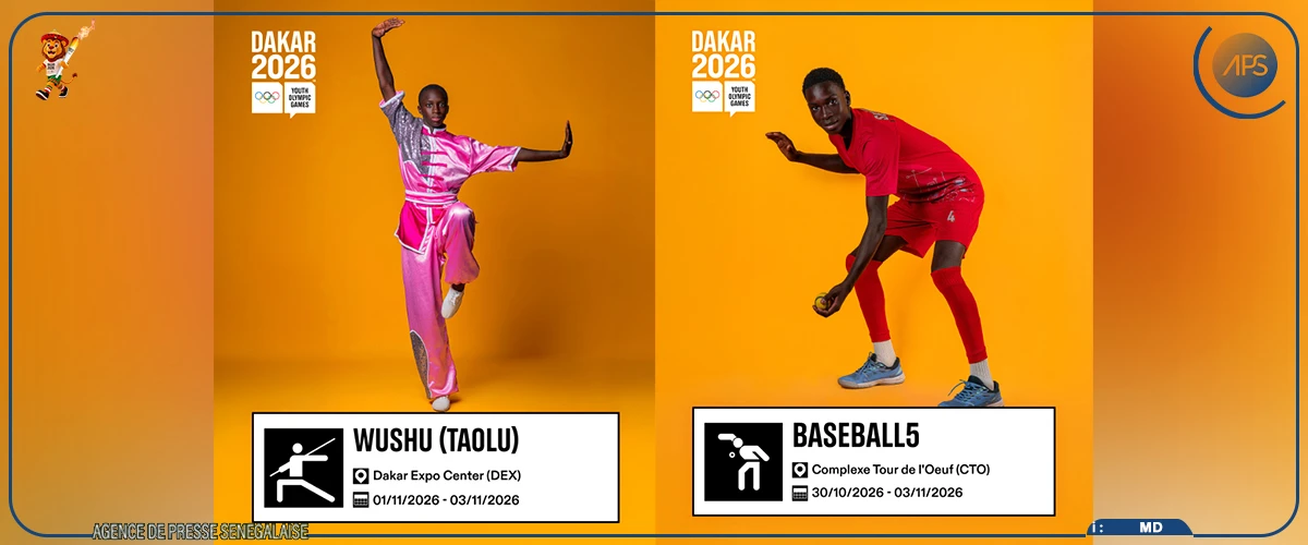 Épreuves de baseball5, wushu et escrime au programme des JOJ Dakar 2026.