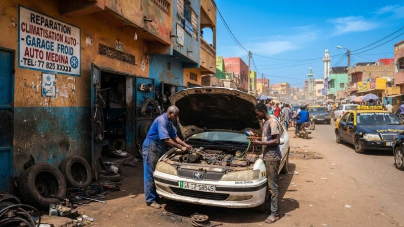 À Dakar, la chaleur fait tourner les garages de froid auto : Souleye raconte l’activité à la Médina