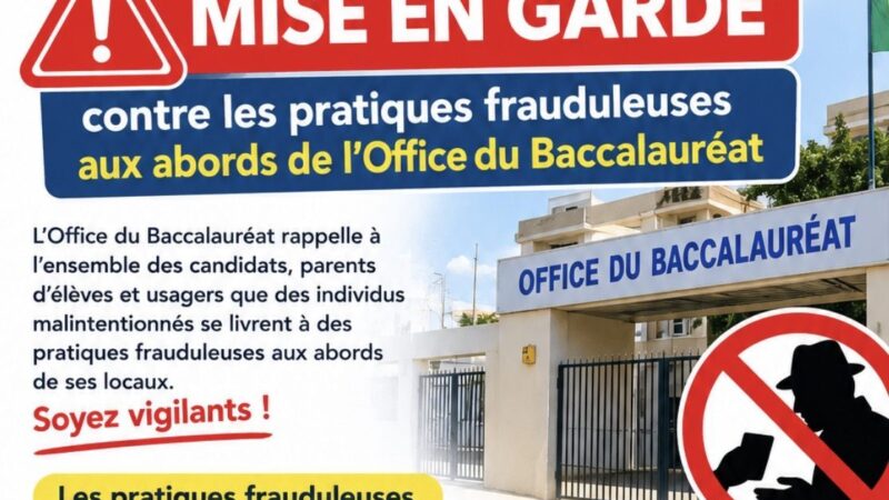 Office du Baccalauréat : le ministère alerte sur des pratiques frauduleuses