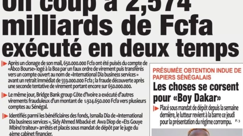 Découvrez les Unes des journaux sénégalais du jeudi 08 octobre 2026